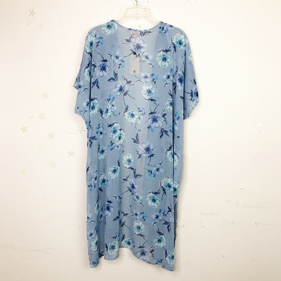 BAND of Gypsies blue floral duster kimono - Picture 2 of 7